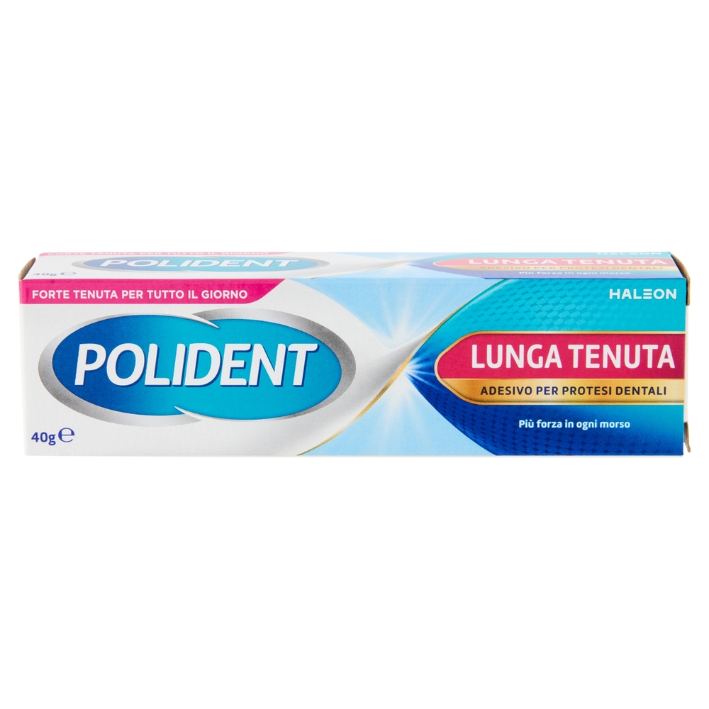Polident lunga tenuta adesivo per protesi dentiera giornaliera ad alto comfort fino a 12 ore 40gr